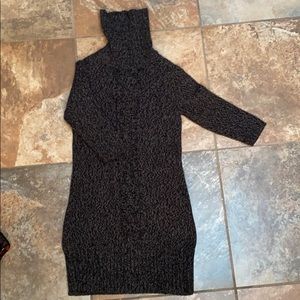 Knitted turtleneck sweater dress